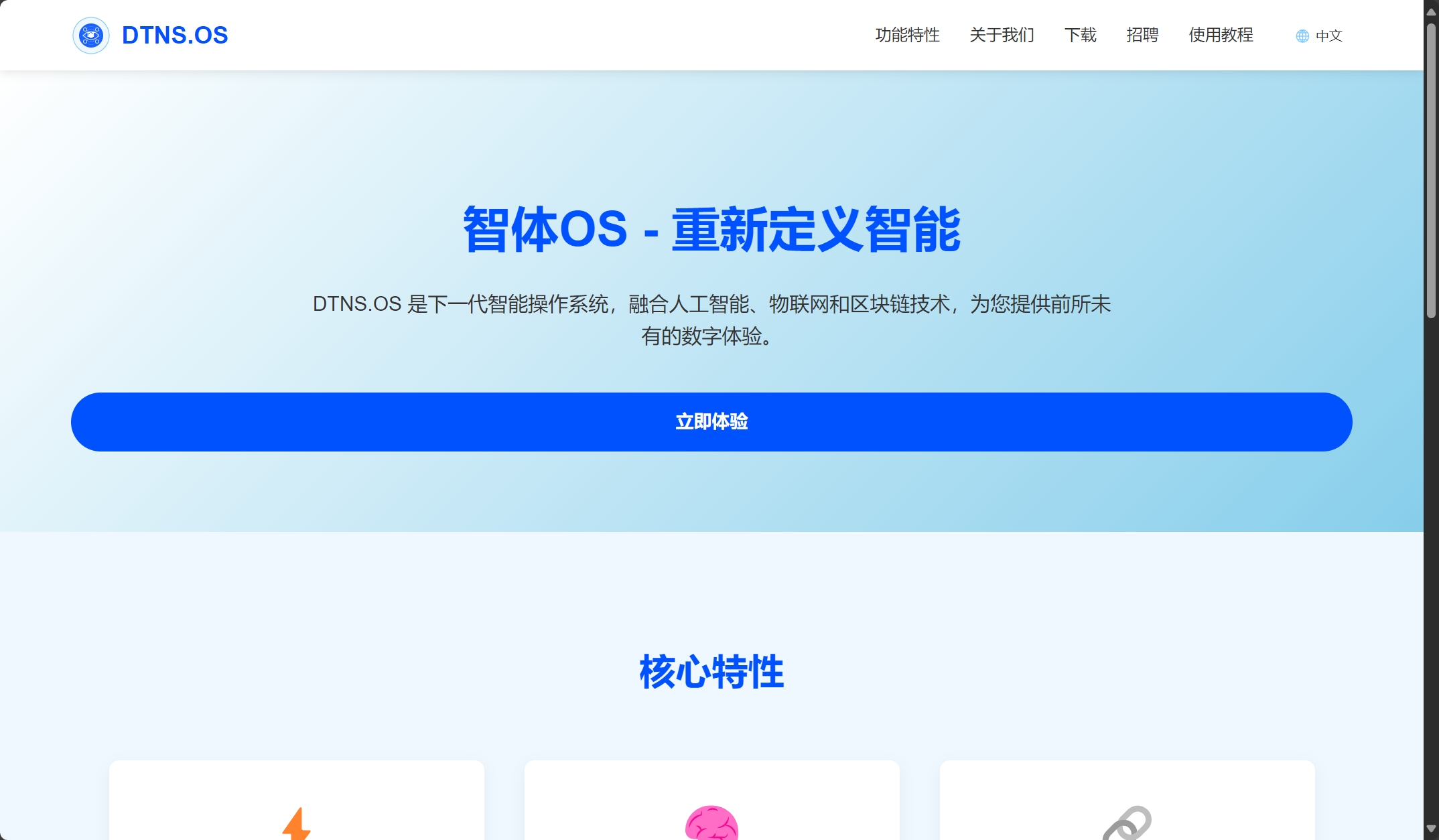 DTNS.OS官网预览效果
